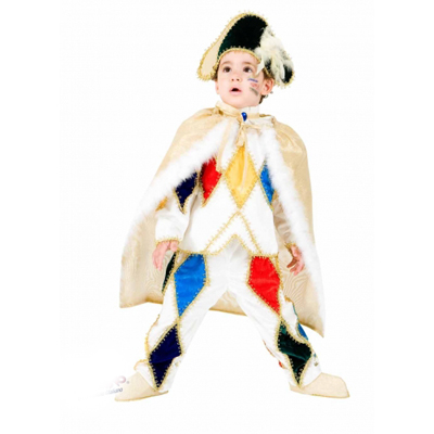 Costume Arlecchino In Velluto Bimbo